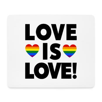Love is Love – LGBTQIA+ Pride Herz Design - Mousepad (Querformat) - Weiß - Vorne