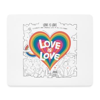 Love is Love – LGBTQIA+ Pride Herz Design - Mousepad (Querformat) - Weiß - Vorne