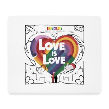 Love is Love – LGBTQIA+ Pride Herz Design - Mousepad (Querformat) - Weiß - Vorne