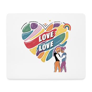 Love is Love – LGBTQIA+ Pride Herz Design - Mousepad (Querformat) - Weiß - Vorne