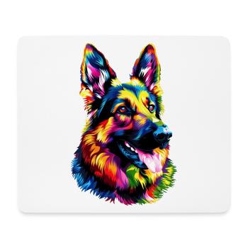 Berger Allemand Couleurs Vives Pop Art Chien Chiens De Berger - Tapis de souris (format paysage) - blanc - Devant