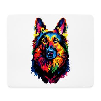 Berger Allemand Couleurs Vives Pop Art Chien Chiens De Berger - Tapis de souris (format paysage) - blanc - Devant