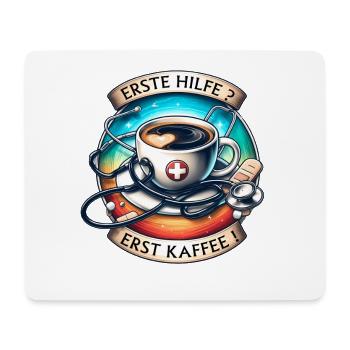 Humorous coffee art with first aid motif - Mouse Pad (horizontal) - white - Front