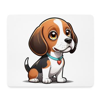 Chiot Beagle Heart - Tapis de souris (format paysage) - blanc - Devant