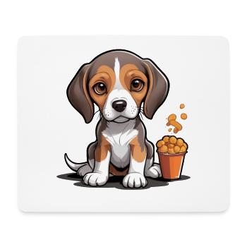 L’heure de la collation Beagle - Tapis de souris (format paysage) - blanc - Devant