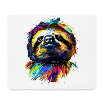 Sloth Colorful Colors Pop Art Lazy Sloths - Mouse Pad (horizontal) - white - Front