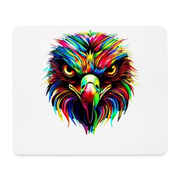Aigle Pop Art Couleurs vives Aigle royal Pygargue à queue blanche - Tapis de souris (format paysage) - blanc - Devant