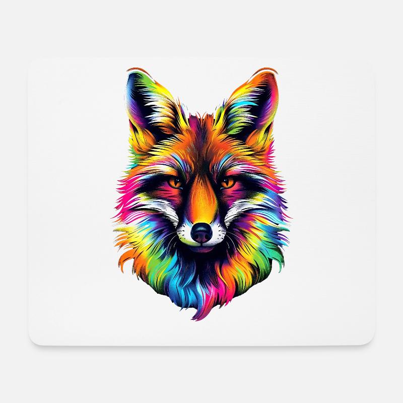 Fuchs Pop Art Bunt Fuchsliebhaber Rotfuchs Füchse - Mousepad (Querformat) - Weiß