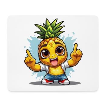 Ananas de bonne humeur - Tapis de souris (format paysage) - blanc - Devant