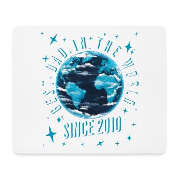 Best dad in the world since 2010 Father's Day - Mouse Pad (horizontal) - white - Front