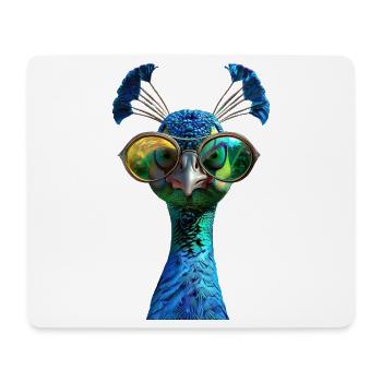 Pfau Blauer Pfau Pfauen Peacock Rad Pfauenrad Pfau - Mousepad (Querformat) - Weiß - Vorne