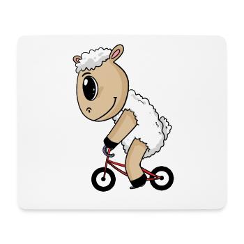 Schaf Fahrrad - Mousepad (Querformat) - Weiß - Vorne