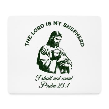 Religiöser Spruch auf grüner Silhouette - Mousepad (Querformat) - Weiß - Vorne
