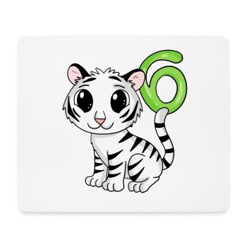 6th Birthday Motif Tiger - Six Years Old - Mouse Pad (horizontal) - white - Front