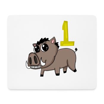 1. Geburtstag Motiv Wildschwein - Eins Jahre alt - Mousepad (Querformat) - Weiß - Vorne