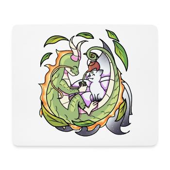 Drache & Fuchs Japan Art - Mousepad (Querformat) - Weiß - Vorne