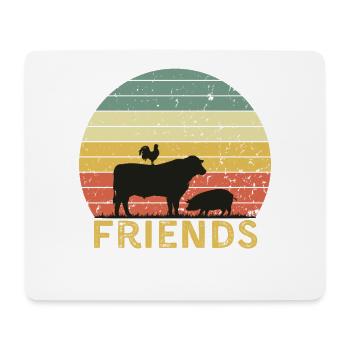 Farmyard Animal Friendship Design - Mouse Pad (horizontal) - white - Front