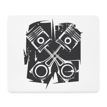 V8 Abstrait Moteur Illustration Musclecar Tuning - Tapis de souris (format paysage) - blanc - Devant