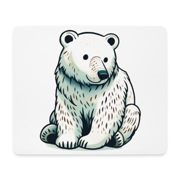 Ours blanc - Tapis de souris (format paysage) - blanc - Devant