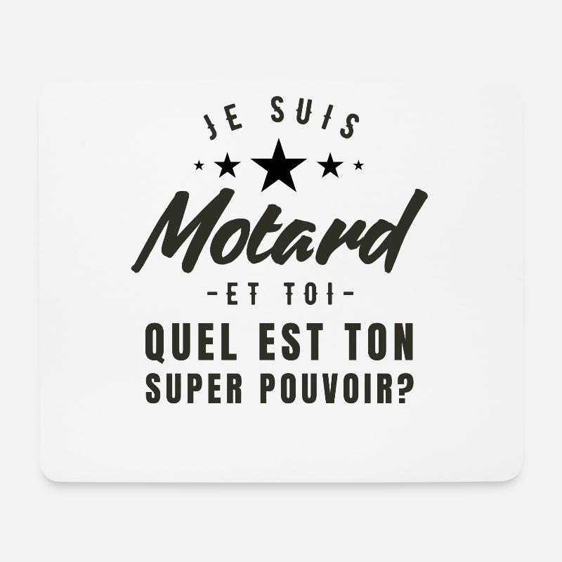 Ich bin Biker und du, was ist deine Superkraft? - Mousepad (Querformat) - Weiß