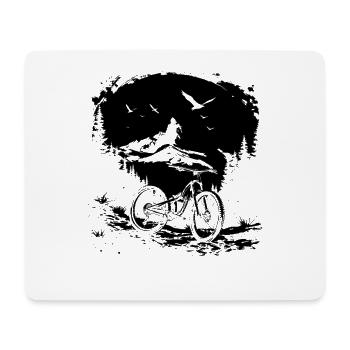 Mountainbiking Skizze - Mousepad (Querformat) - Weiß - Vorne