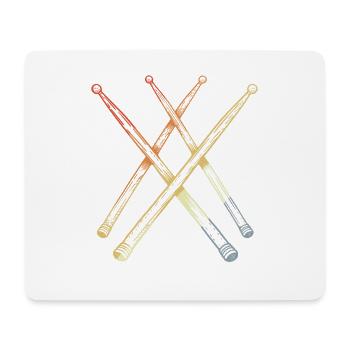 Retro Drumsticks Sketch - Mouse Pad (horizontal) - white - Front