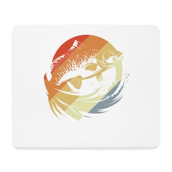 Fish Graphic Retro Look - Mouse Pad (horizontal) - white - Front