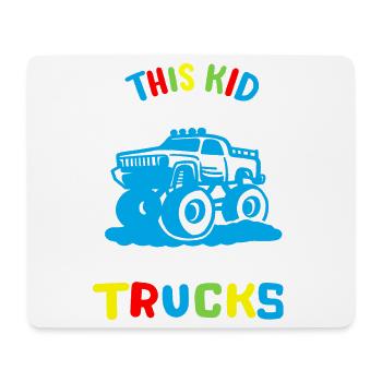 Monstertrucks für Kinder - Mousepad (Querformat) - Weiß - Vorne