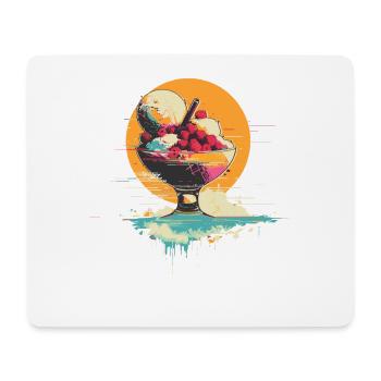 Eiscreme im Becher - Mousepad (Querformat) - Weiß - Vorne