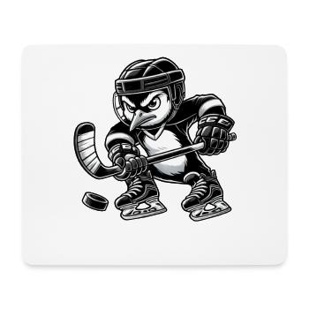 Lustiger Pinguin spielt Eishockey Hockeyspieler  - Mousepad (Querformat) - Weiß - Vorne