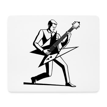 Dessin de guitariste emblématique - Tapis de souris (format paysage) - blanc - Devant