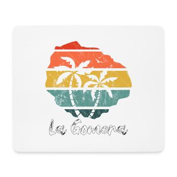 La Gomera plan carte Îles Canaries rétro vintage - Tapis de souris (format paysage) - blanc - Devant