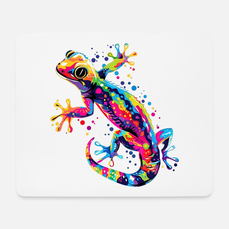 Gecko Eidechse Reptil Geckos Echse Leguan Gekko - Mousepad (Querformat) - Weiß