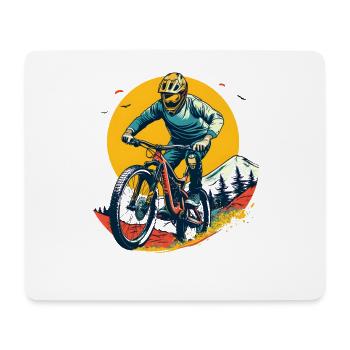 Mountain biking illustration - Mouse Pad (horizontal) - white - Front