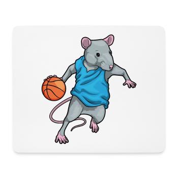 Rat Basketball Player Basketball - Mouse Pad (horizontal) - white - Front