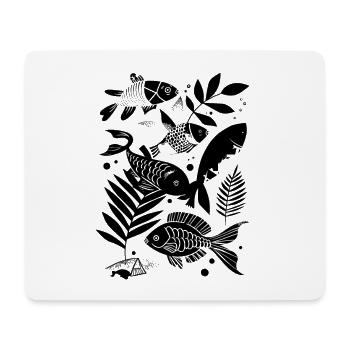 Bande dessinée de pêche - Tapis de souris (format paysage) - blanc - Devant