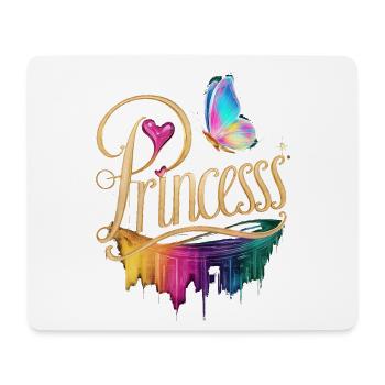 Princesse enchanteresse avec arc-en-ciel et papillon - Tapis de souris (format paysage) - blanc - Devant