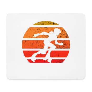 Retro Rollschuhfahrer Silhouette Sonnenuntergang - Mousepad (Querformat) - Weiß - Vorne