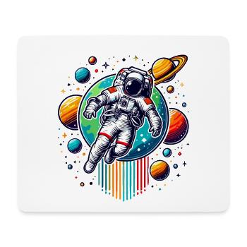 Retro Astronauts Space Planet Design - Mouse Pad (horizontal) - white - Front