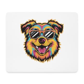 Bunte coole Hundesonnenbrille Retro Pop Art - Mousepad (Querformat) - Weiß - Vorne