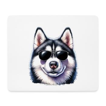 Cool husky with sunglasses - Mouse Pad (horizontal) - white - Front