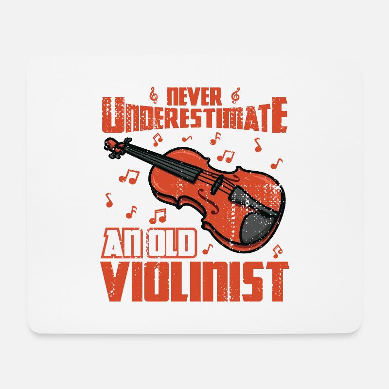 Never Underestimate An Old Violinist - Mouse Pad (horizontal) - white