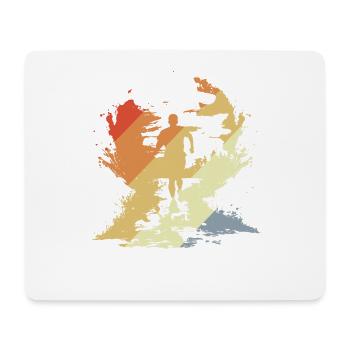 Vintage Marathon Läufer Skizze - Mousepad (Querformat) - Weiß - Vorne