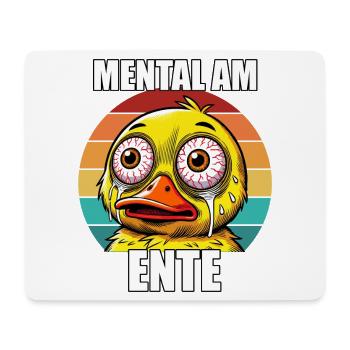Lustiger Mental am Ente Cartoon Vintage Humor - Mousepad (Querformat) - Weiß - Vorne