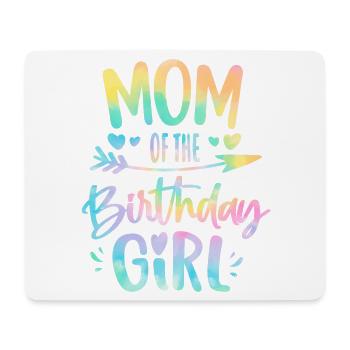 Maman de la fille d’anniversaire Tie Dye Colorée Maman d’anniversaire - Tapis de souris (format paysage) - blanc - Devant
