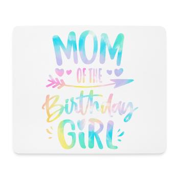 Maman de la fille d’anniversaire Tie Dye Colorée Maman d’anniversaire - Tapis de souris (format paysage) - blanc - Devant