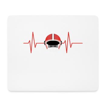 Casque Rouge et Battement Football - Tapis de souris (format paysage) - blanc - Devant