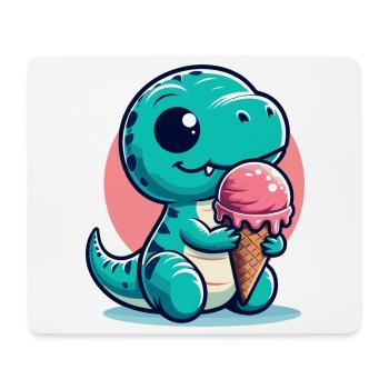 Cute T-Rex with Ice Dinosaur Gift - Mouse Pad (horizontal) - white - Front