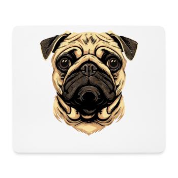 Mops Beige Hunde Liebe Carlin Kleiner Süßer Mops - Mousepad (Querformat) - Weiß - Vorne