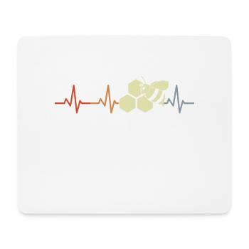 Vintage Honeybee Heartbeat - Mouse Pad (horizontal) - white - Front